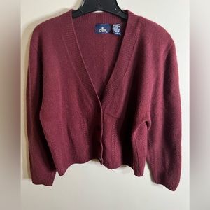 Vintage OBR burgundy cardigan size Large